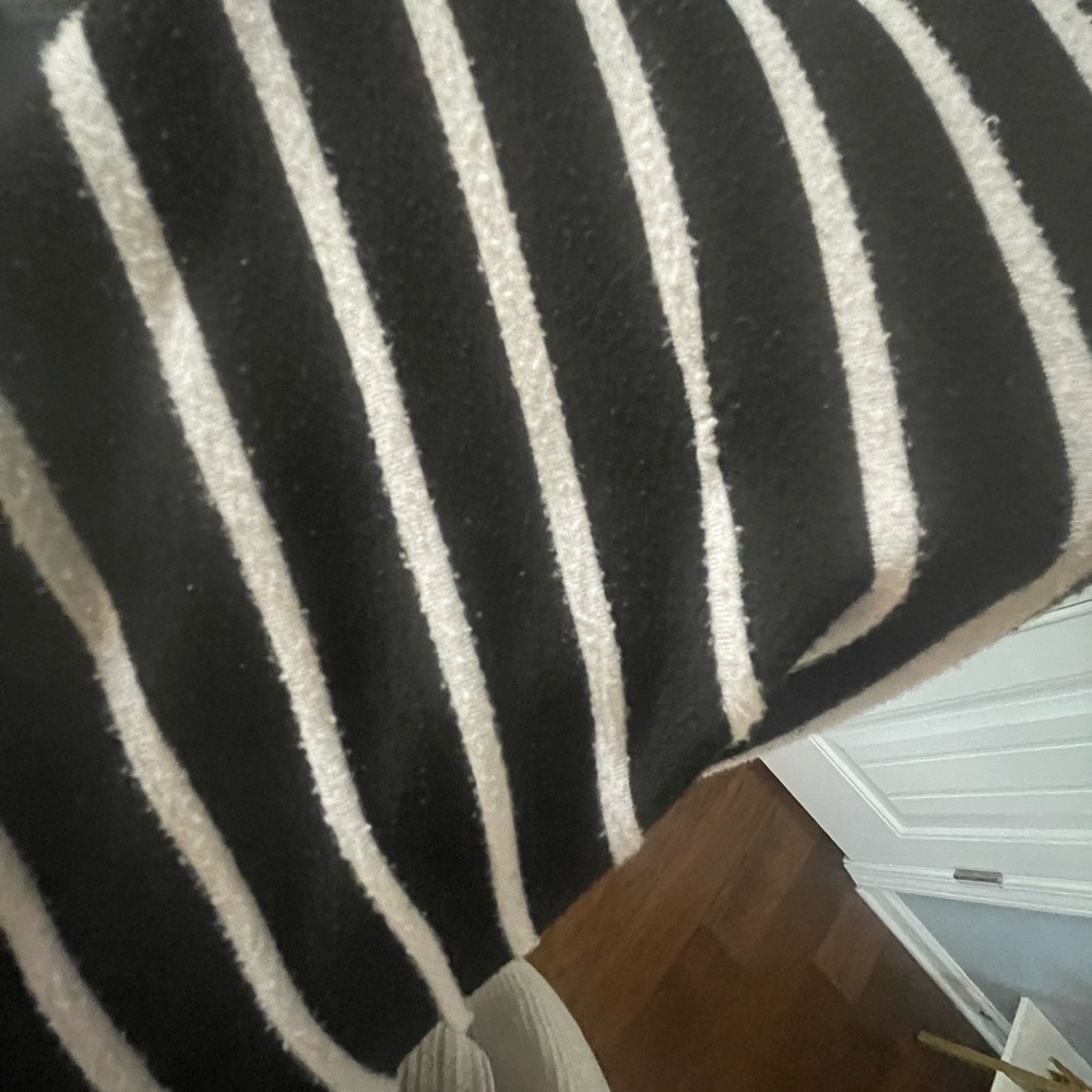 Black and White Striped Women's Maxi Skirt no pockets 2XL - Picture 5 of 6
